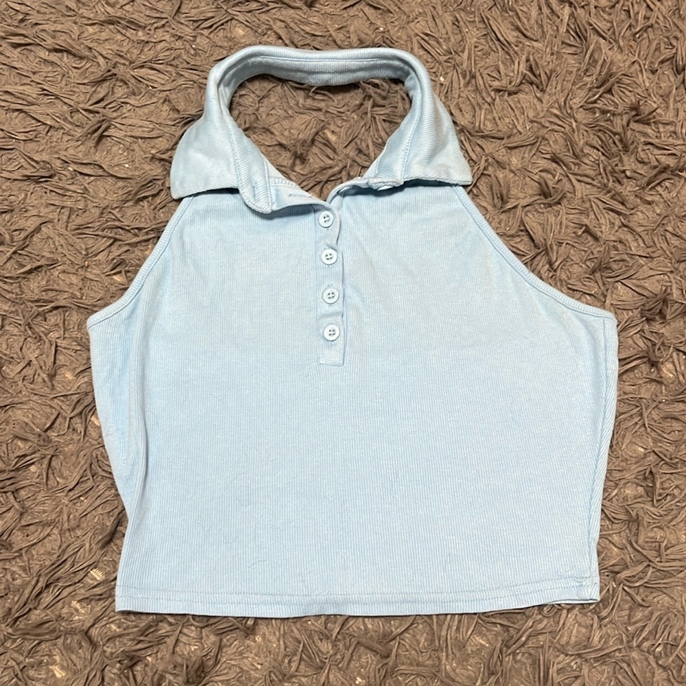 Collared Crop Top